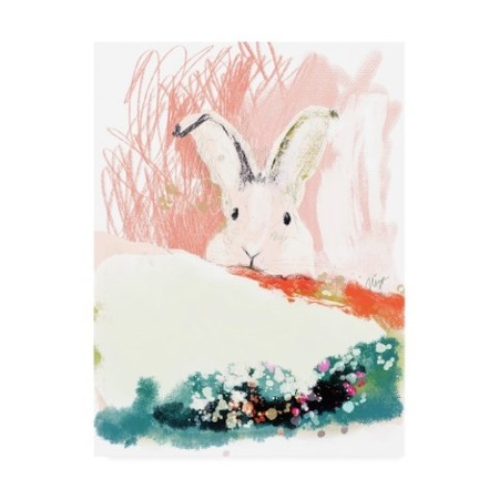 TRADEMARK FINE ART Niya Christine 'Bunny in the Garden' Canvas Art, 14x19 IC00580-C1419GG